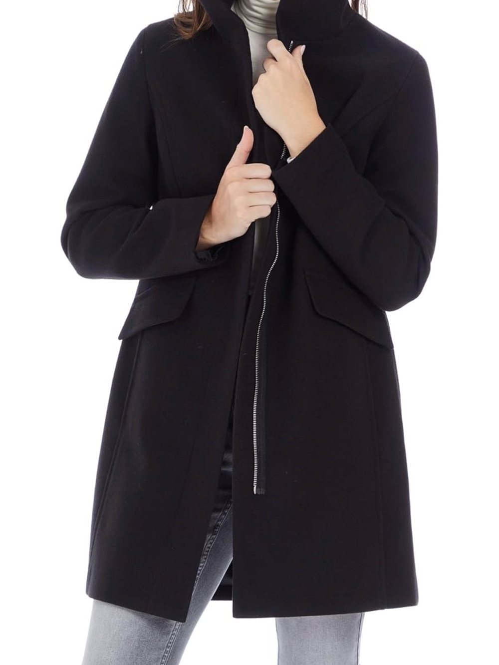 NWOT Nine West Women's Mid-length Faux Wool Coat